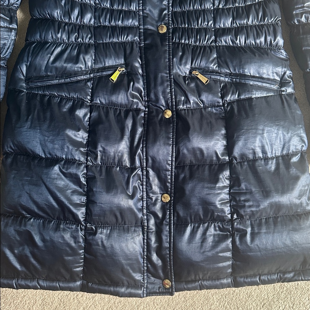 MK Midnight Blue Packable Down Coat - size Medium - Picture 5 of 8